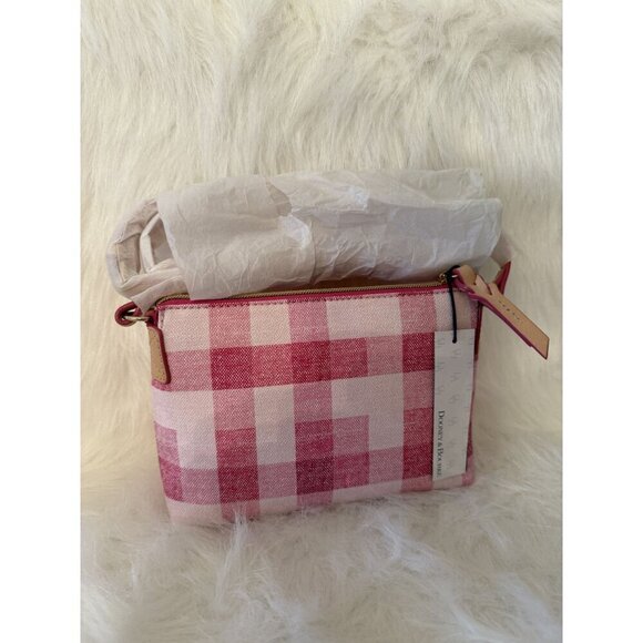 Dooney & Bourke Quad Check Ginger Small Crossbody Pink - Picture 3 of 8